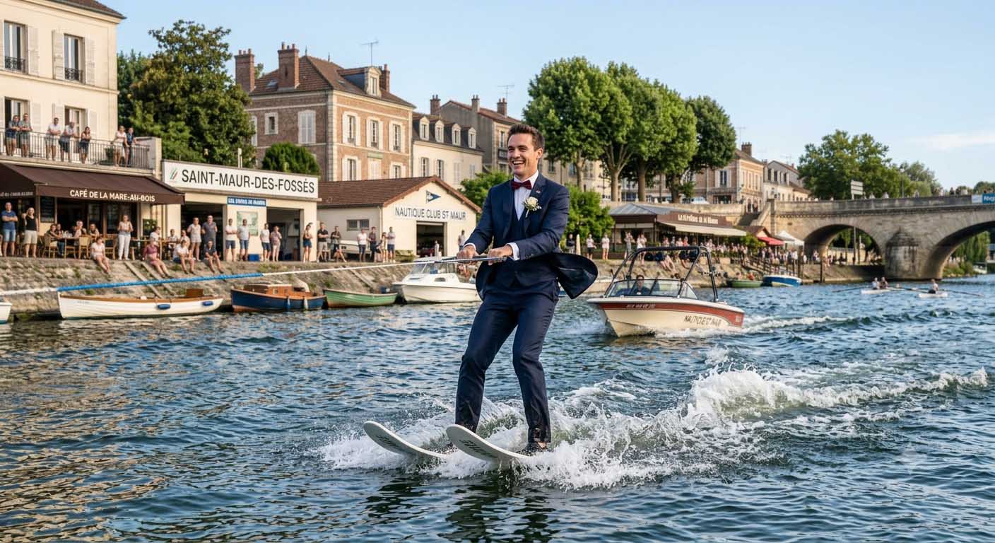 Un enterrement vie de garçon EVG en ski nautique Avant un mariage un EVG enterrement vie de garçon en ski nautique